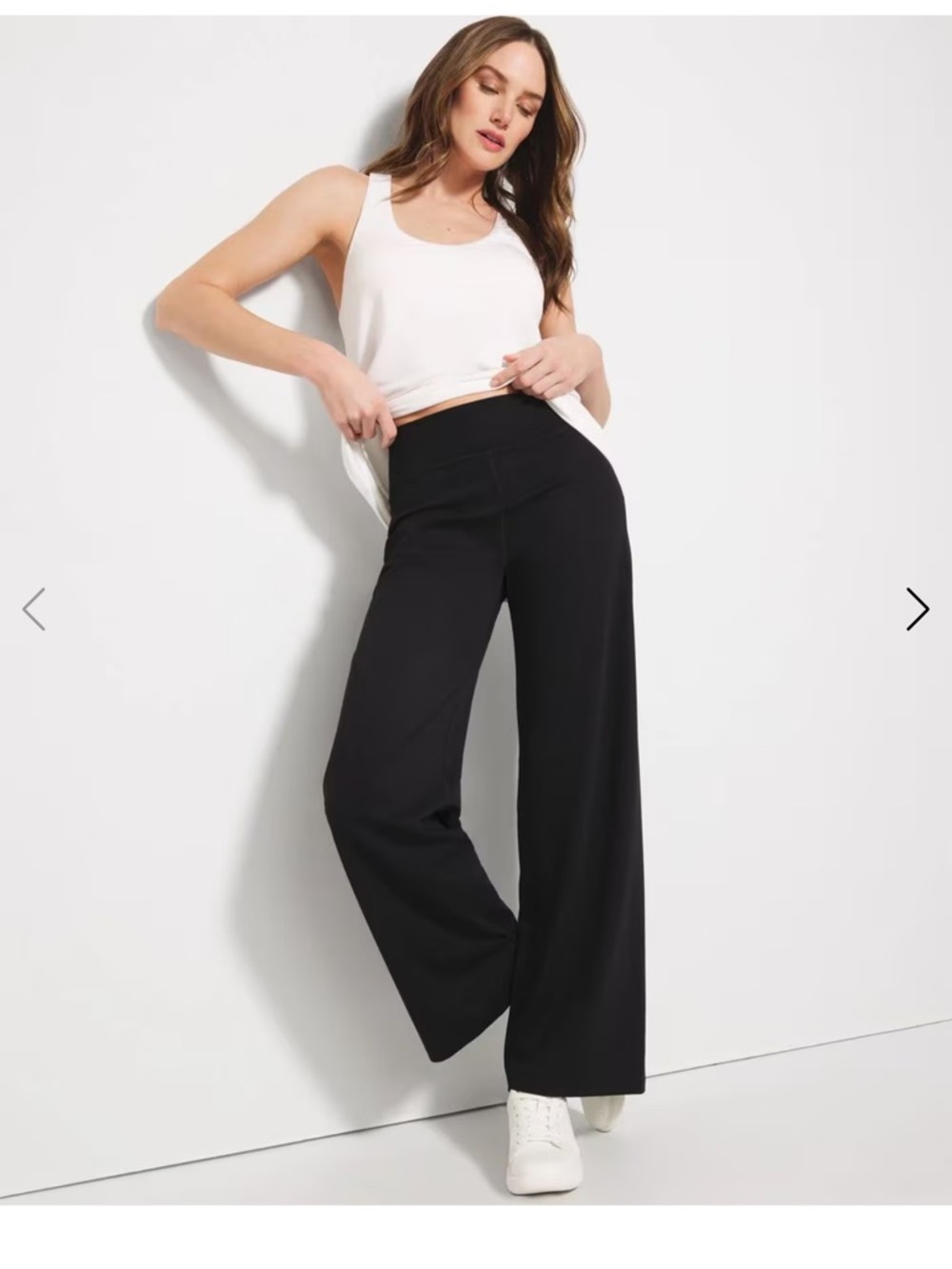 Soma Wide-Leg High-Rise Black Pants size L short